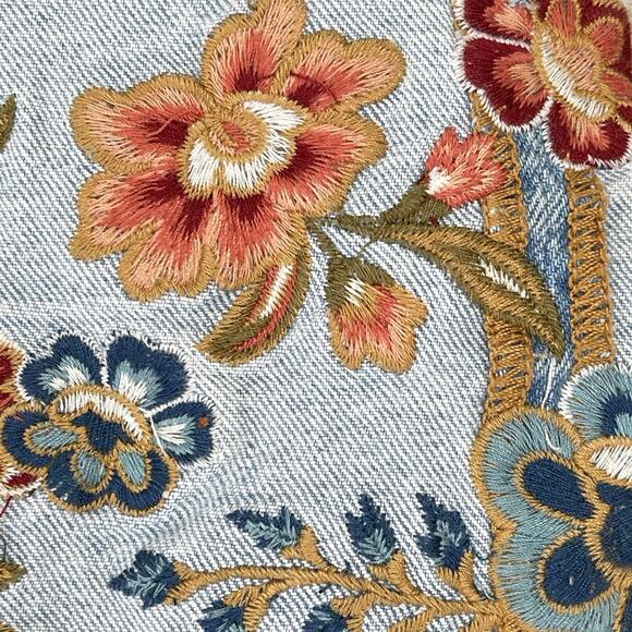 DRIFTWOOD Colette Embroidered Floral Cuff Jeans Size 10 - Picture 8 of 9